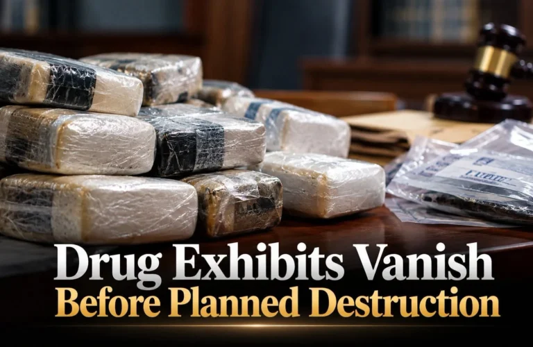 Drug Exhibits Vanish Before Planned Destruction