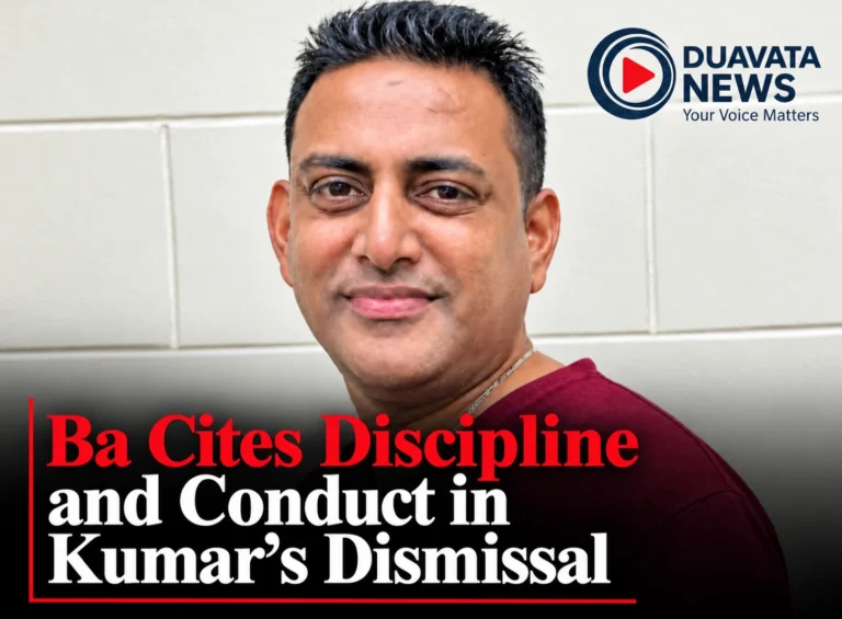 Ba Cites Discipline and Conduct in Kumar’s Dismissal